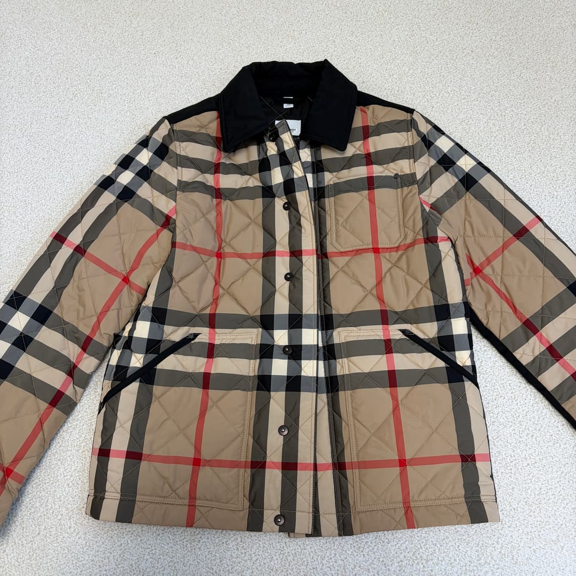 버버리 체크 퀼팅 자켓 아카이브 베이지 상품이미지5