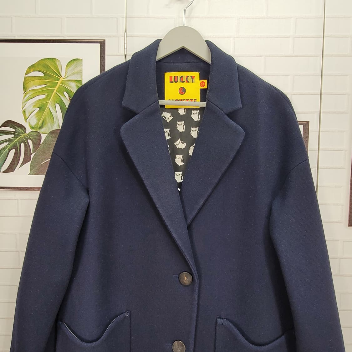럭키슈에뜨 울 혼방 자켓 롱 코트 34사이스 상품이미지2