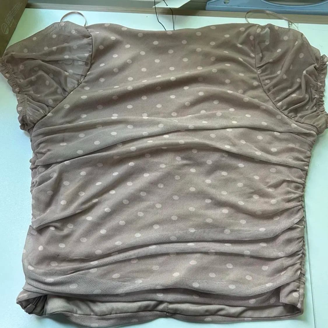 자라 도티드 캡소매 뷔스티에 블라우스 여름휴양지블라우스 상품이미지6