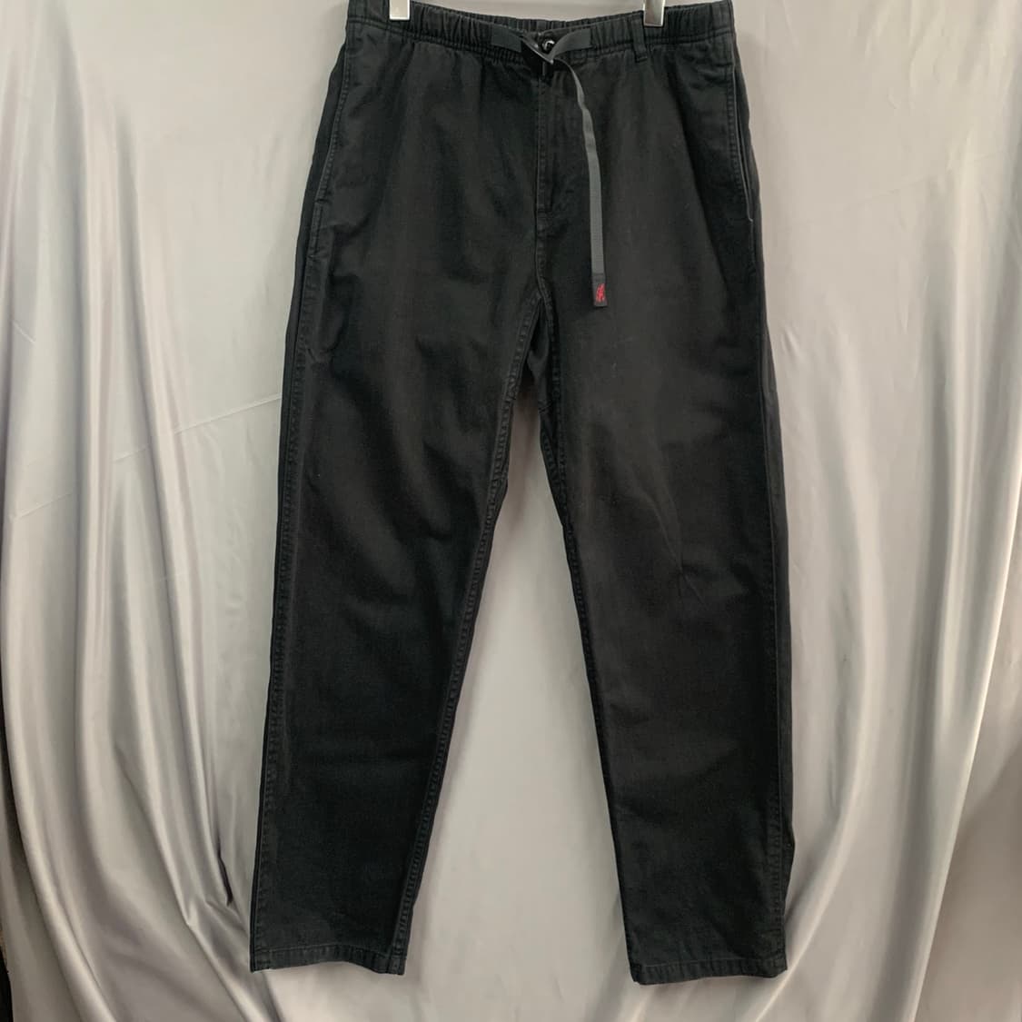 L 그라미치 블랙 스트레이트 트윌 코튼 밴딩 팬츠 상품이미지2