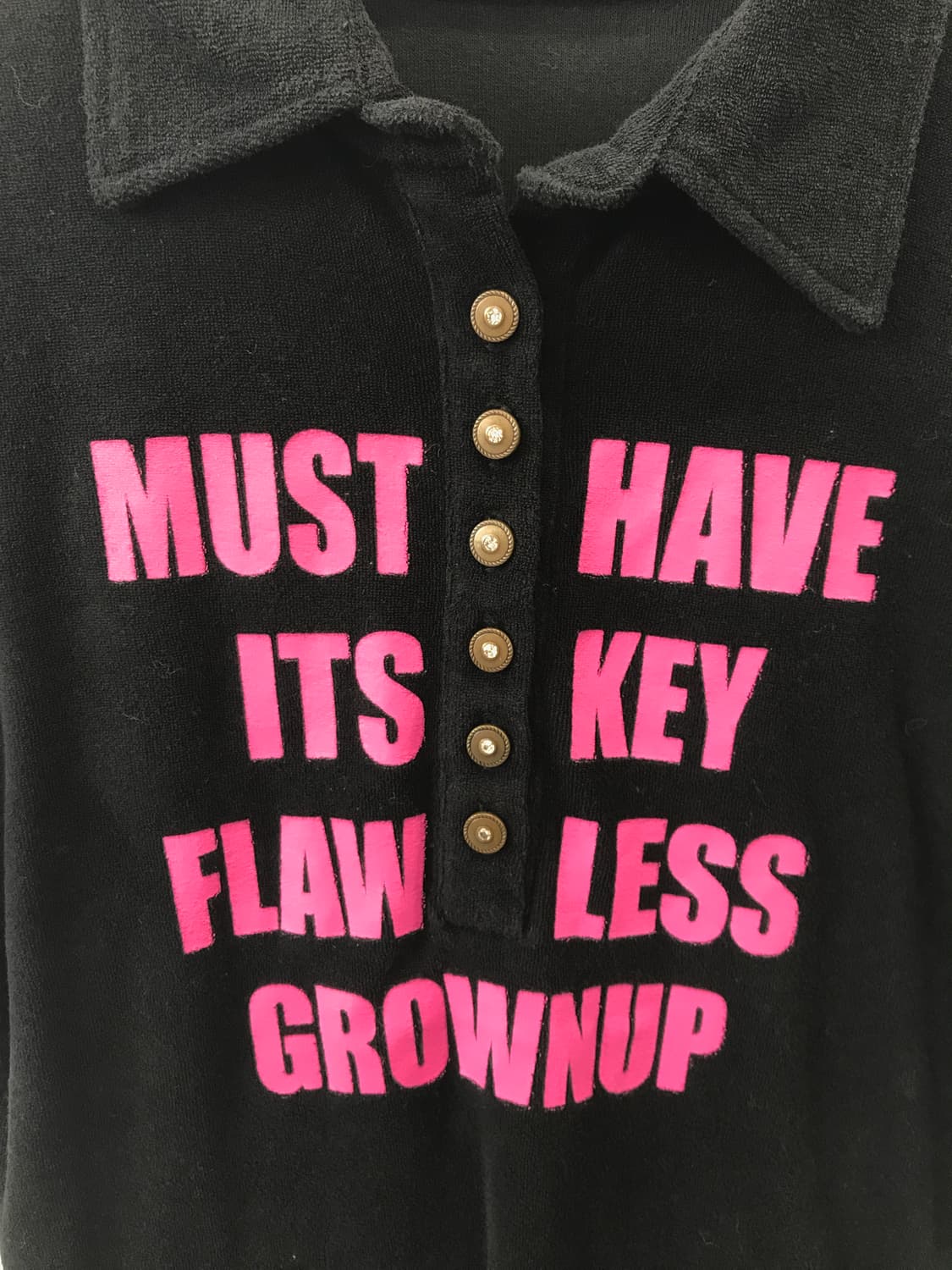 Jpn Hot Pink Lettering Black Terry Top 상품이미지6