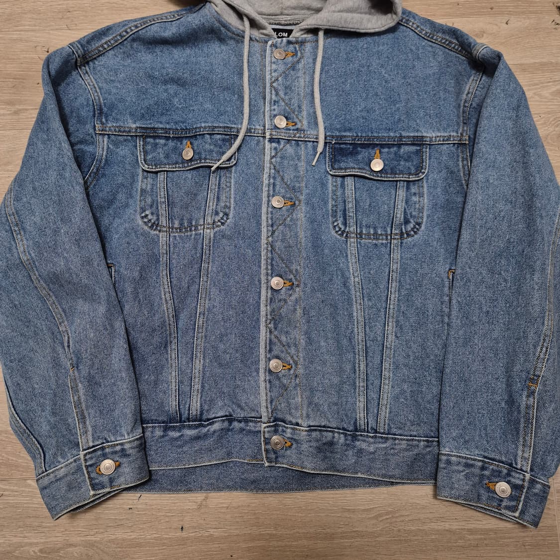 ALOM 알롬 후드 트러커 데님 청자켓 L~XL 상품이미지3