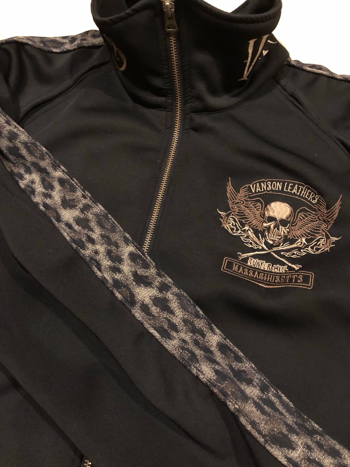 밴슨 스컬자수 레오파드 져지 상품이미지7