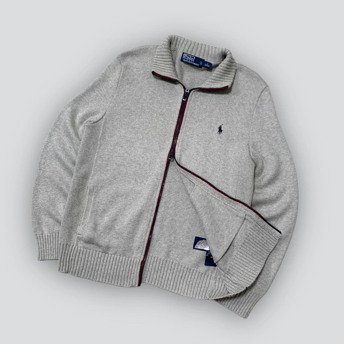 폴로 그레이 니트 집업 상품이미지2