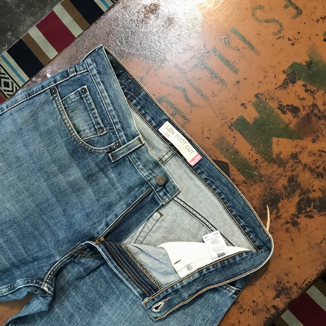 리바이스 527 그린 블루 워시드 데님 팬츠 허리 35 36 사이즈  상품이미지5