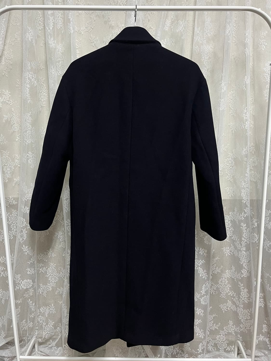 95-170) 한섬 시스템 캐시미어 블렌드 울 코트 네이비 상품이미지3