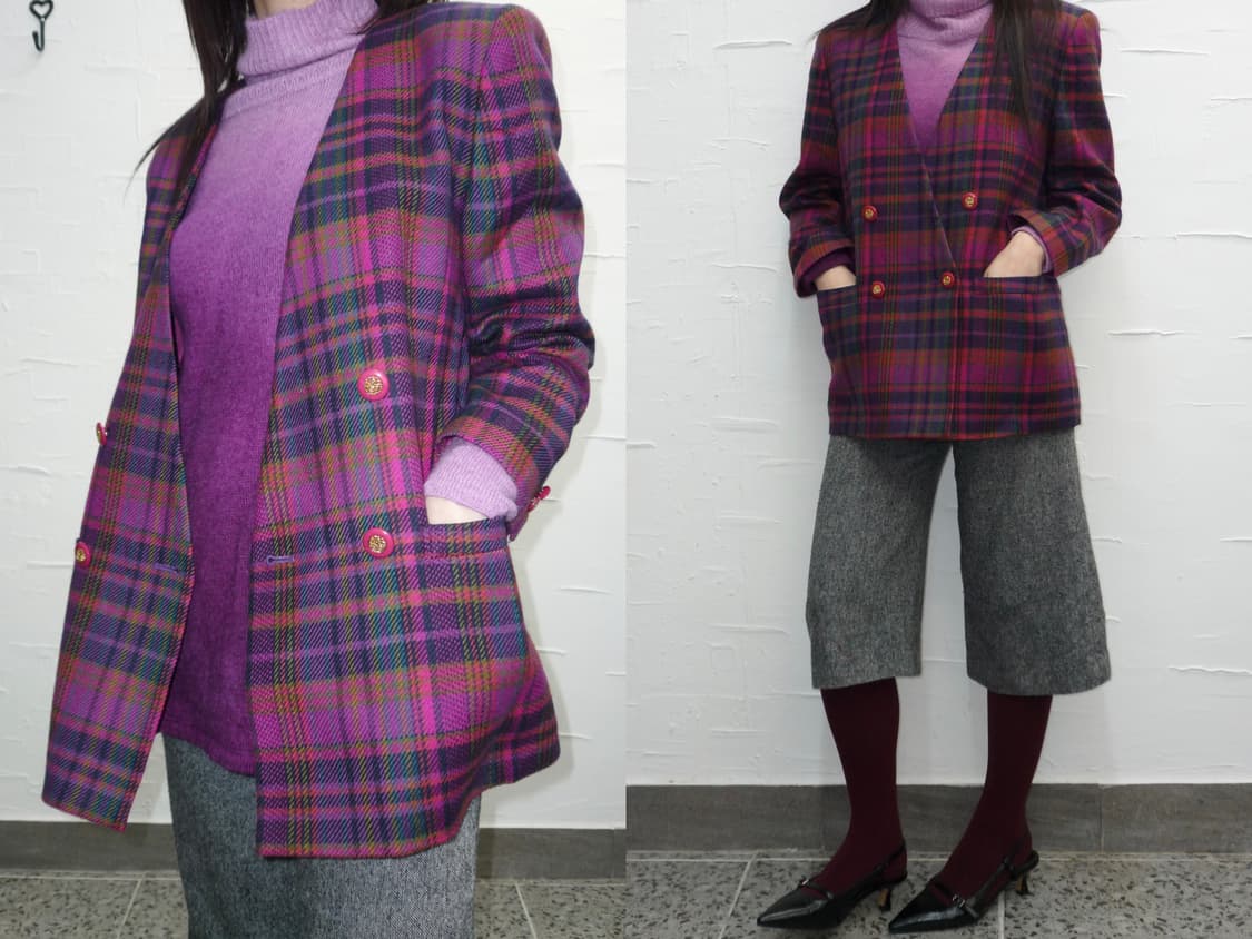 plum check wool jacket 상품이미지1