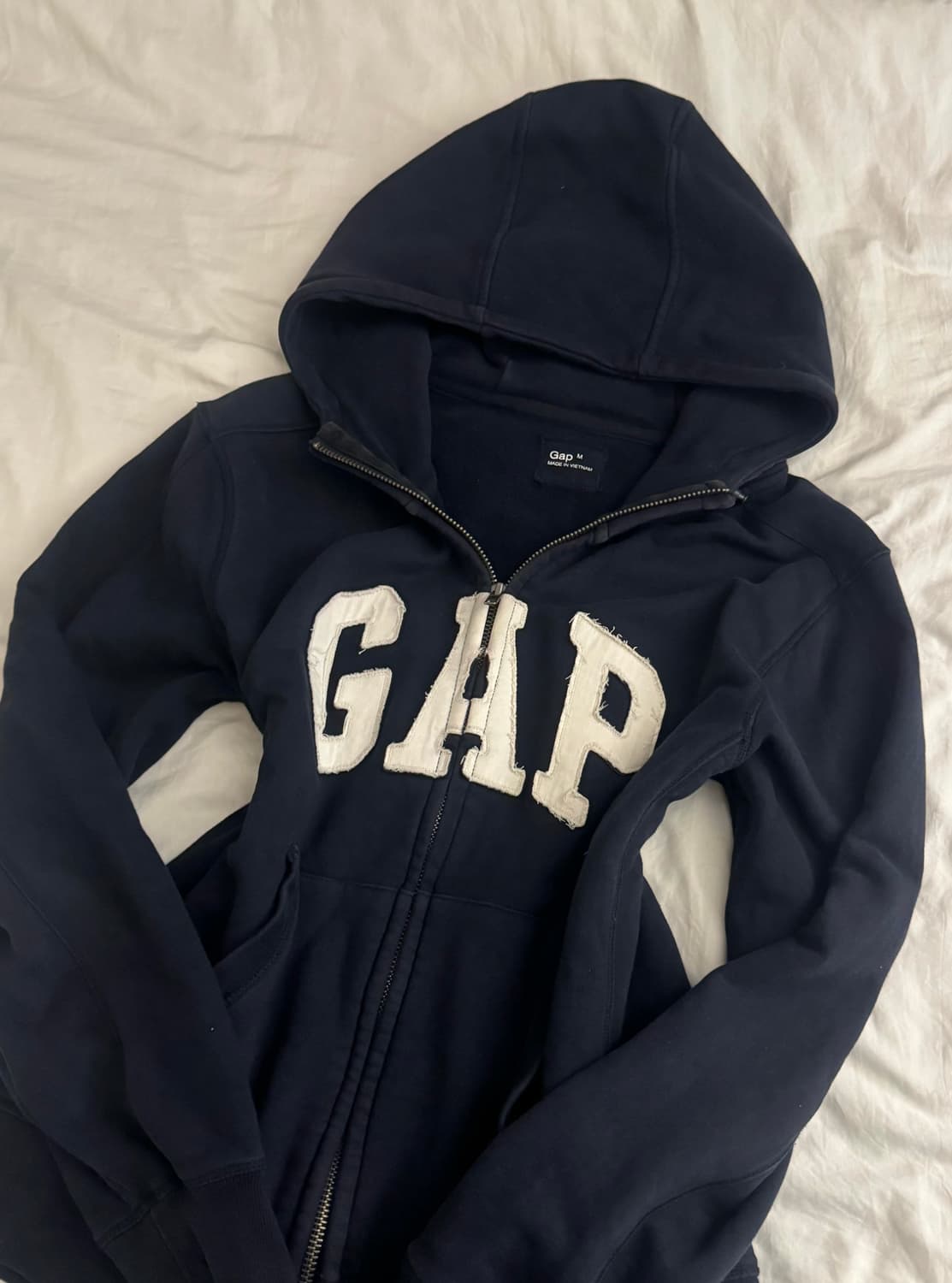 갭 네이비 하이넥 후드집업 M 상품이미지1