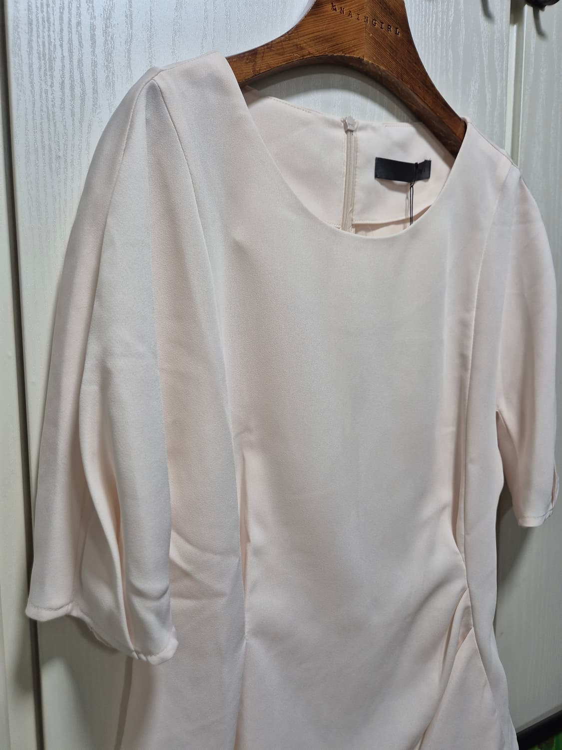 (타임세일)(새상품)Day  블라우스 페플럼 아이보리핑크 반팔 상품이미지5