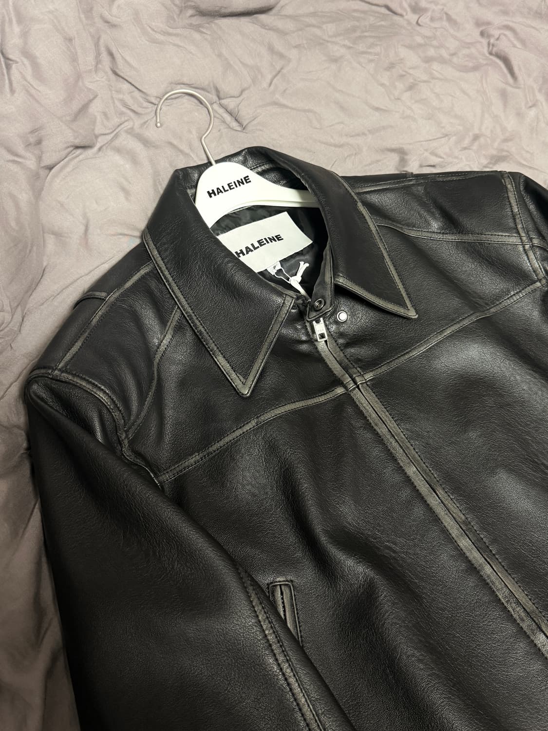 알렌느 3D 디스트레스 포우레더 자켓 블랙 2 상품이미지6