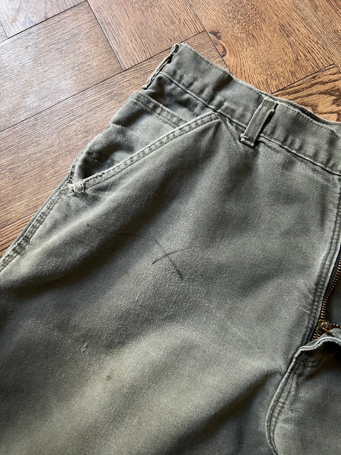 [34]칼하트 USA 모스그린 싱글니 워크팬츠 상품이미지4