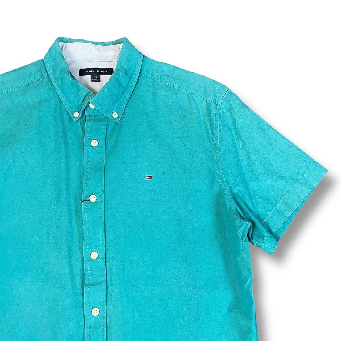 타미힐피거 청록 반팔 셔츠 L 상품이미지3