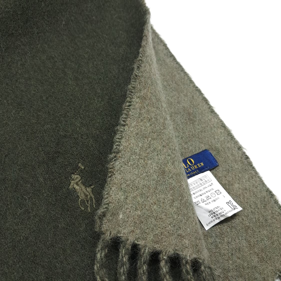 MX404 폴로 이태리판 울 양면 올리브 머플러 목도리 상품이미지6