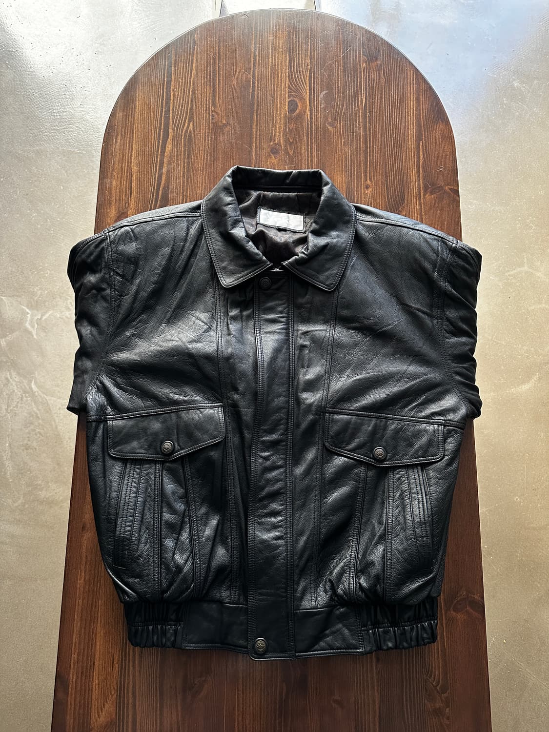 예케 빈티지 블루종 레더 자켓  상품이미지2