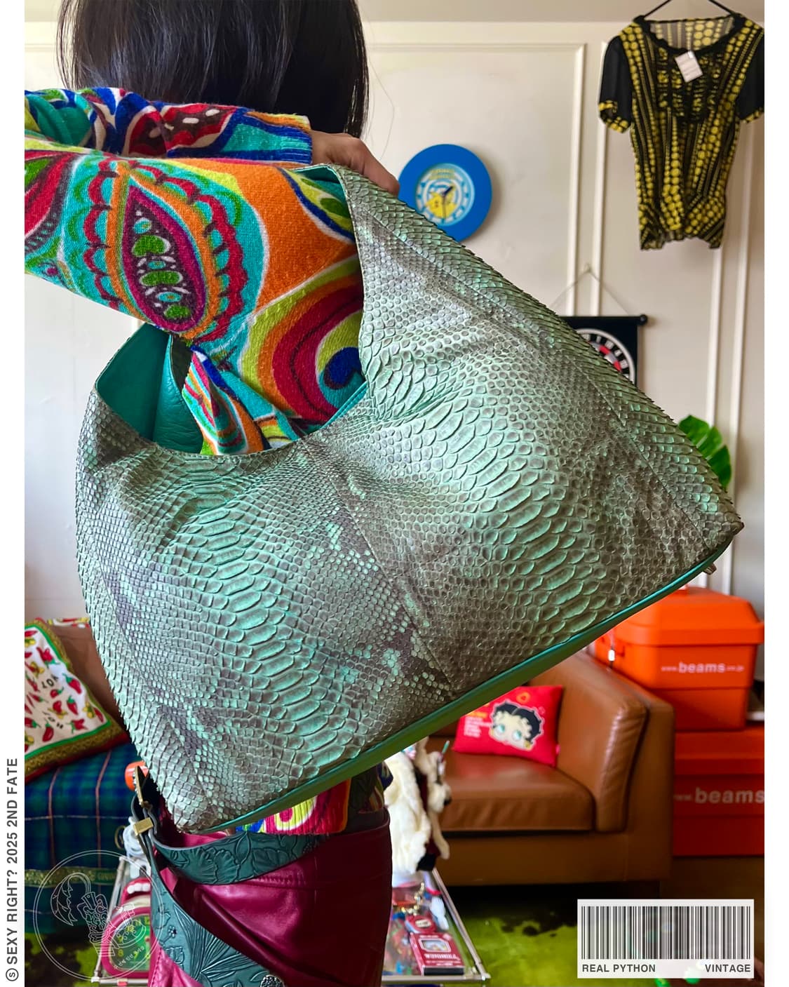 Real Python Skin Leather Shoulder Bag 상품이미지1