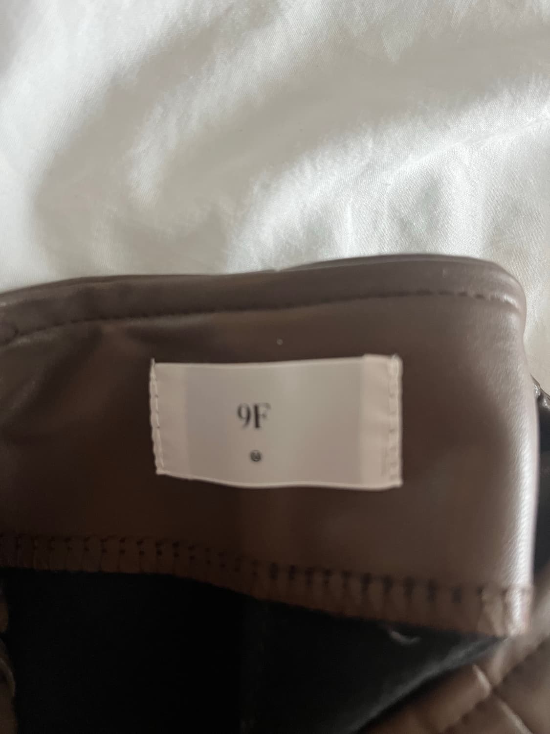 브라운 레더 스커트 상품이미지3