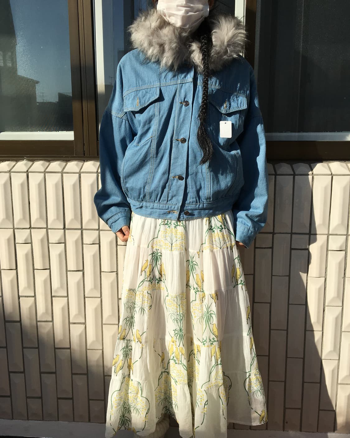 Fake fur hood denim jacket 상품이미지7