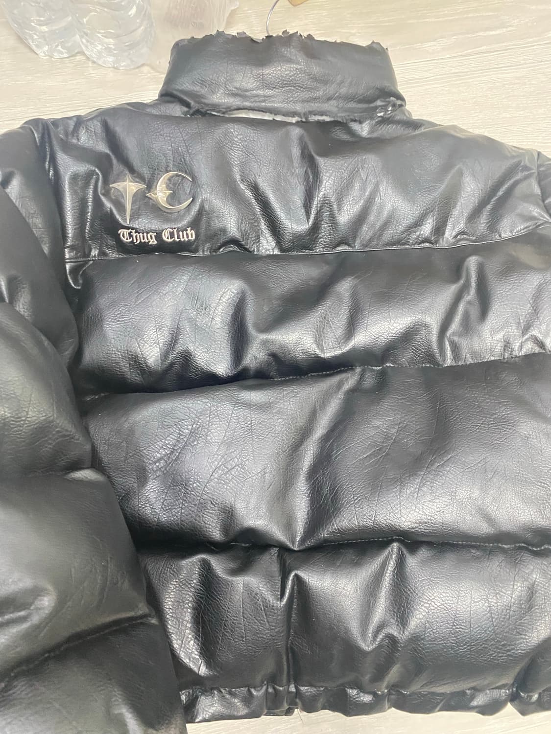 (1)떠그클럽 레더패딩 블랙 상품이미지6