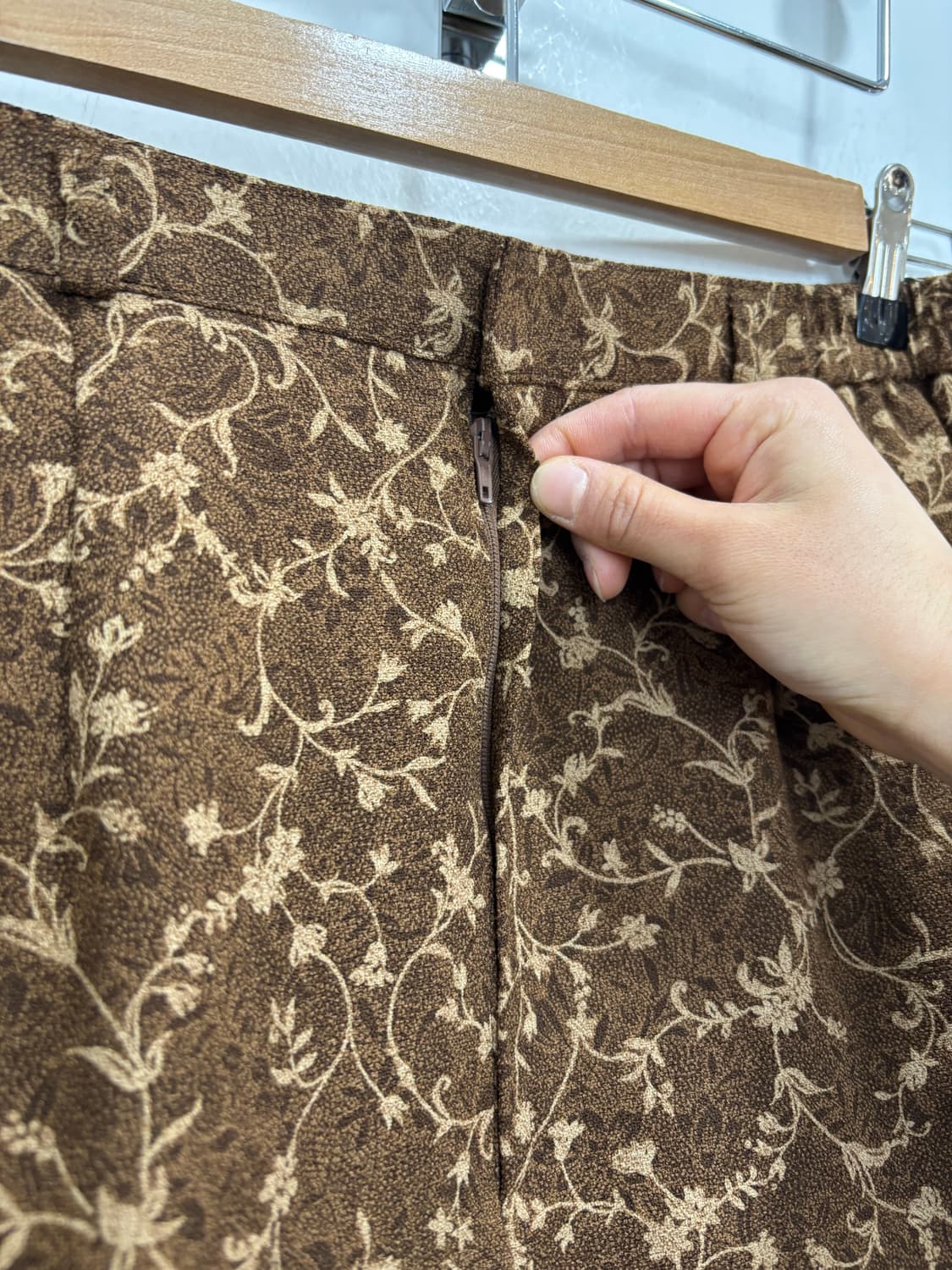 일본 빈티지 브라운 플라워패턴 스커트 치마 상품이미지8