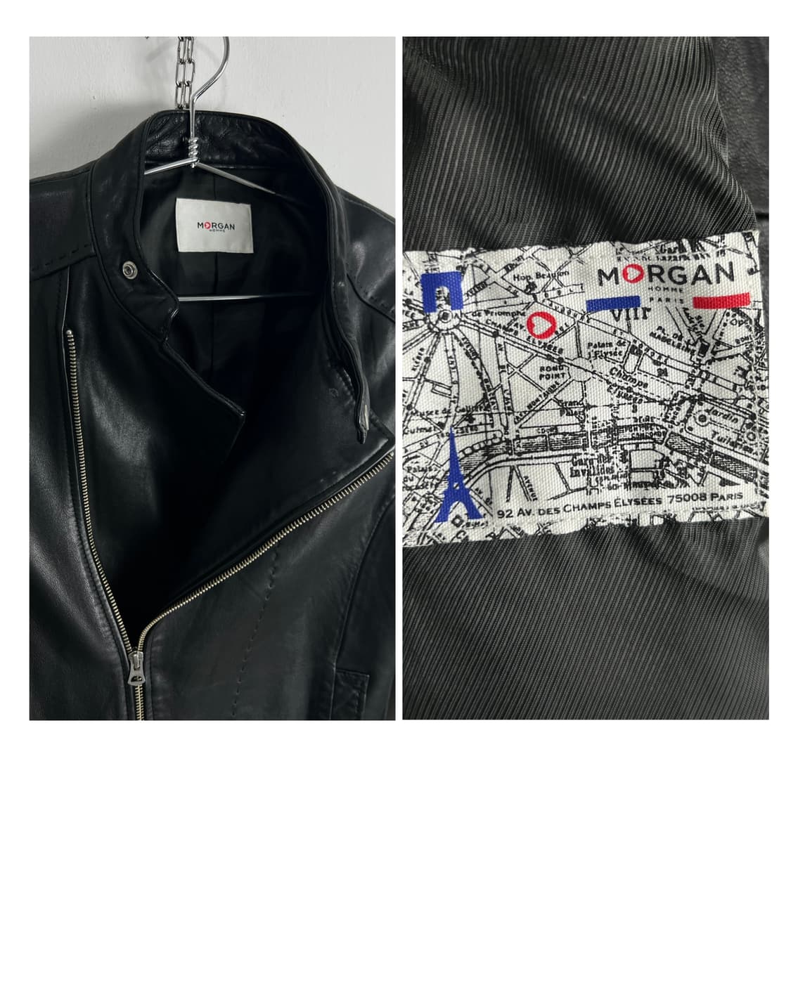 모르간 옴므 램스킨 비대칭 레더 자켓 상품이미지5