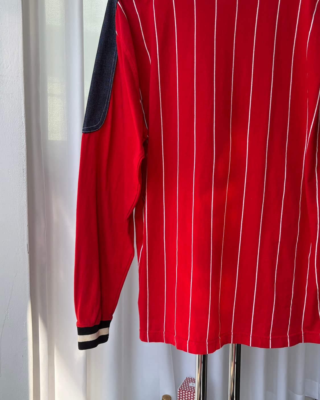 [XL]칼카니 올드스쿨 스트라이프 데님 숄더 패치 롱 슬리브  상품이미지8