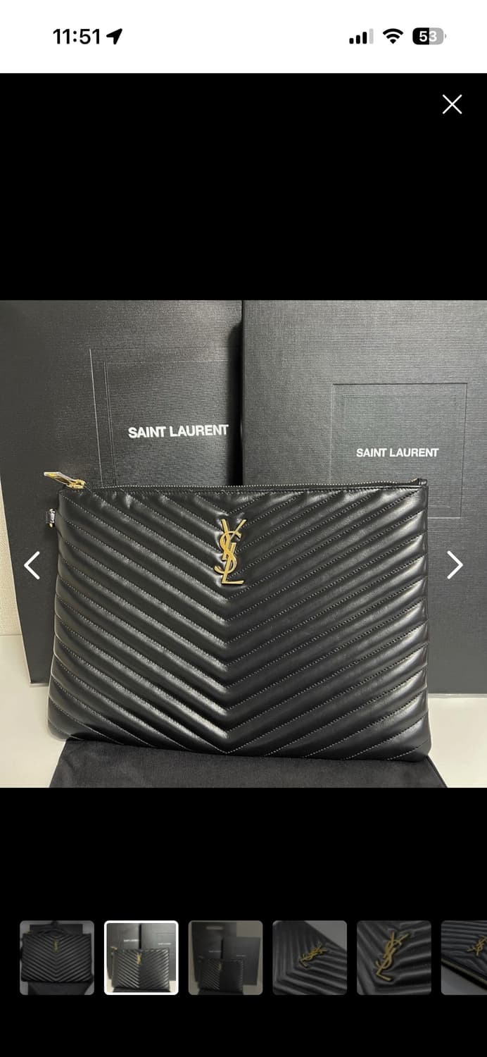 생로랑 마틀라세 클러치 블랙 금장 상품이미지3