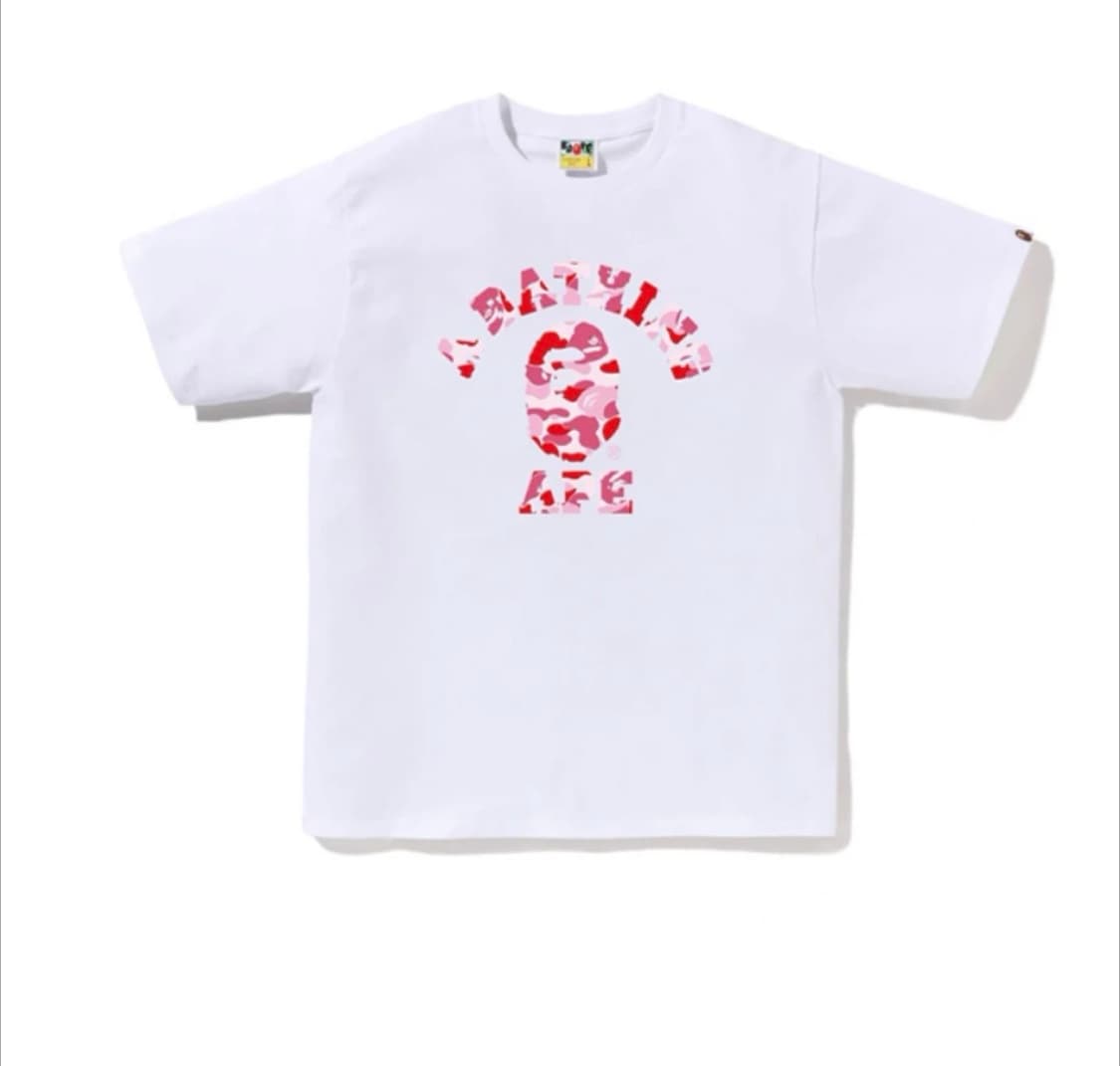 베이프 여남공용 ABC 카모 핑크 티셔츠 상품이미지1