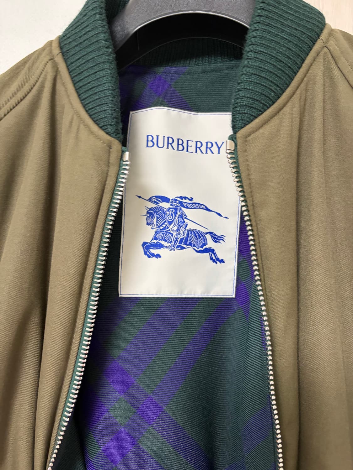 버버리 카키 리버서블 보머 자켓 M 상품이미지2