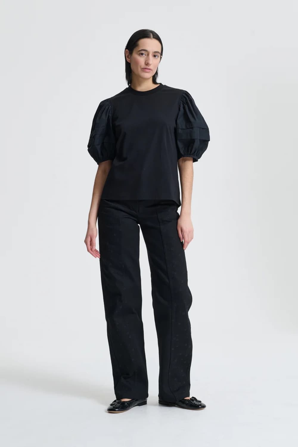 [M]세실리에 반센 BEN 퍼프 블라우스/네이비 상품이미지2