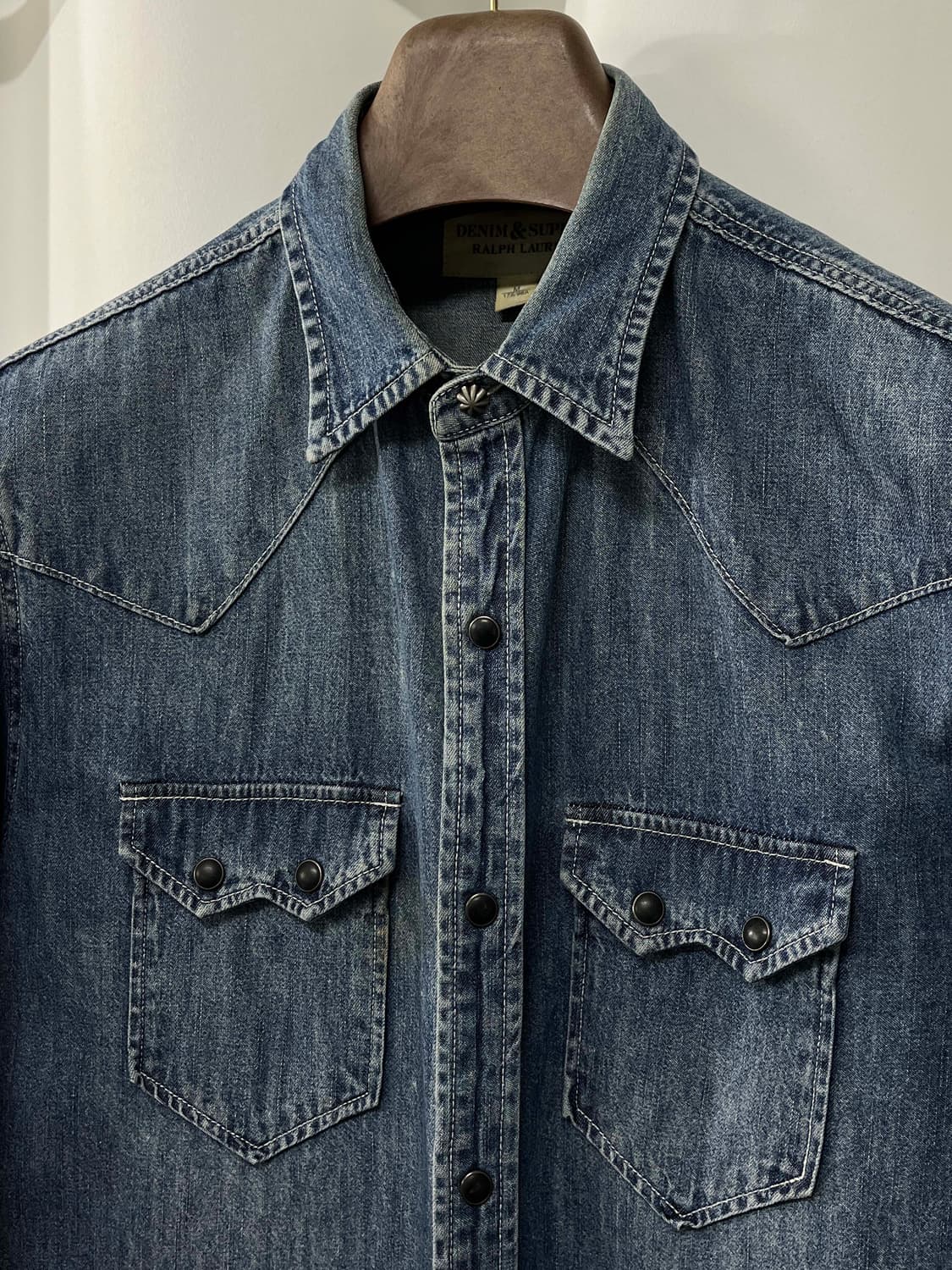 폴로 랄프로렌 콘초 사우스 웨스턴 워시드 데님 셔츠 상품이미지5