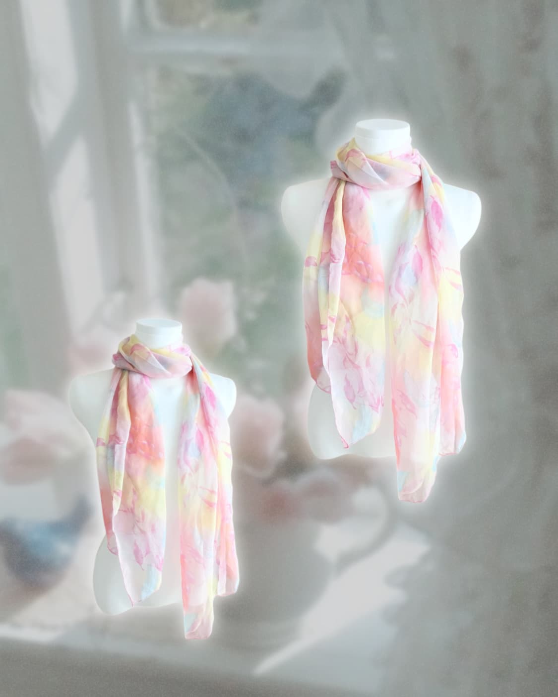 파스텔 쉬폰 패턴 스카프  상품이미지4