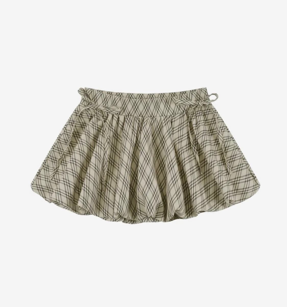 택ㅇ) 카시코 페어리 리본 버블 스커트 체크 상품이미지1