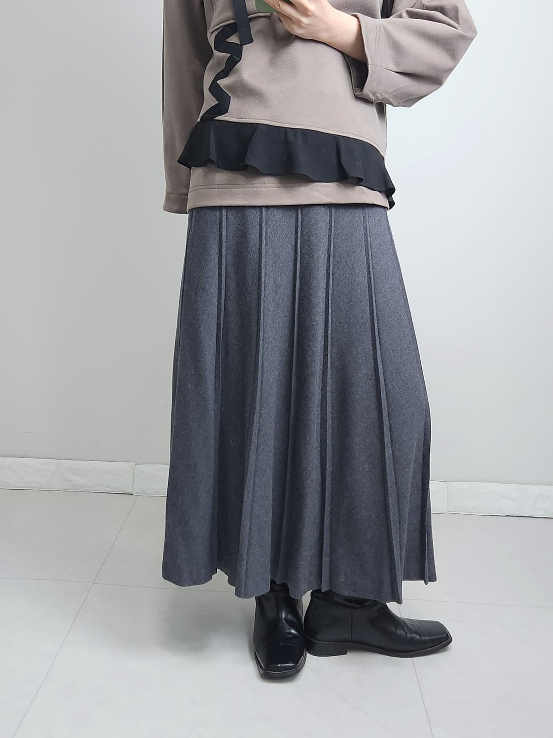 플리츠 롱 스커트 상품이미지5