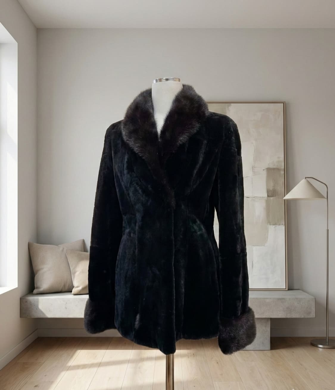 지고트(JIGOTT) 리얼 쉬어드 밍크 100% 하프 코트 상품이미지1