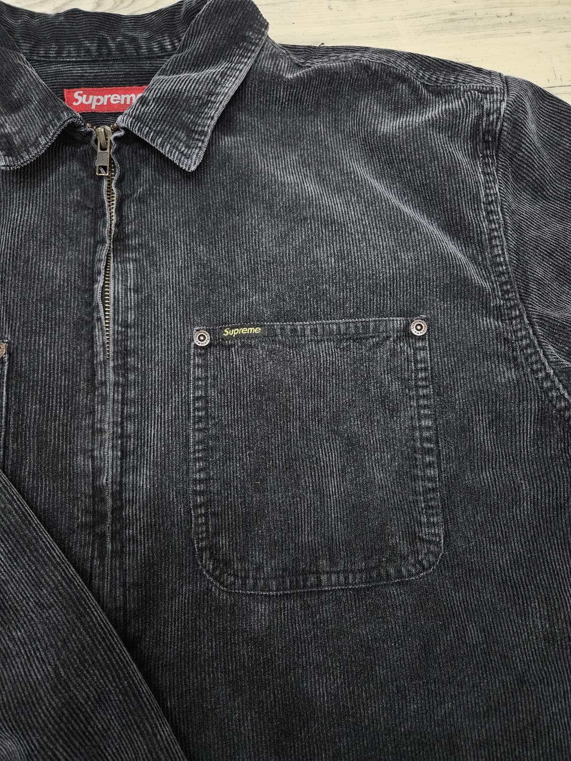 (xl)슈프림 24ss 코듀로이 워시드 집업 블랙 상품이미지4