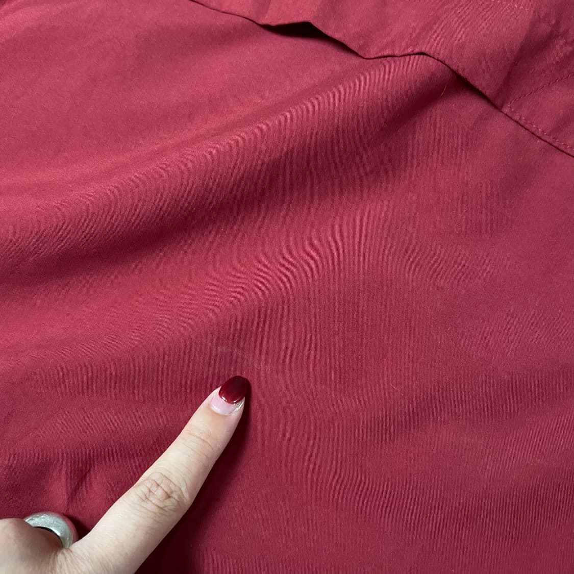 아디다스 레드 화이트라인 폴리 아노락 바람막이 자켓 L 상품이미지8