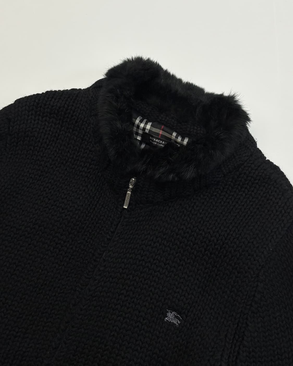 Burberry 버버리 블랙라벨 퍼카라 니트 자켓 상품이미지6