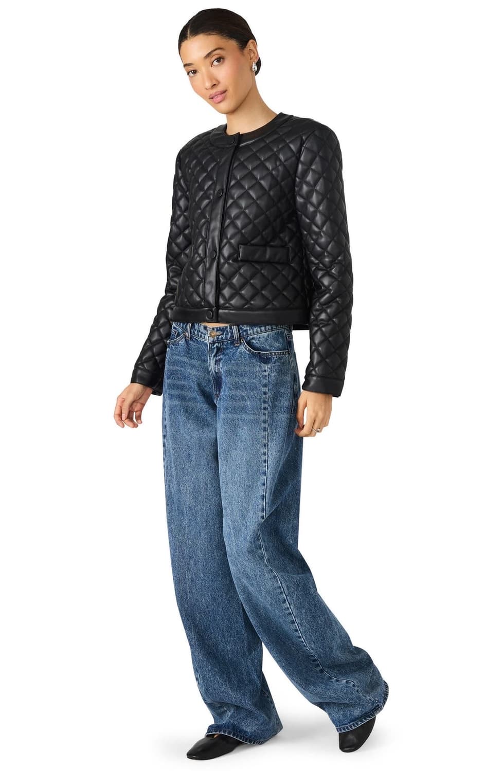 MINE 퀼팅 레더 블랙 자켓 상품이미지7