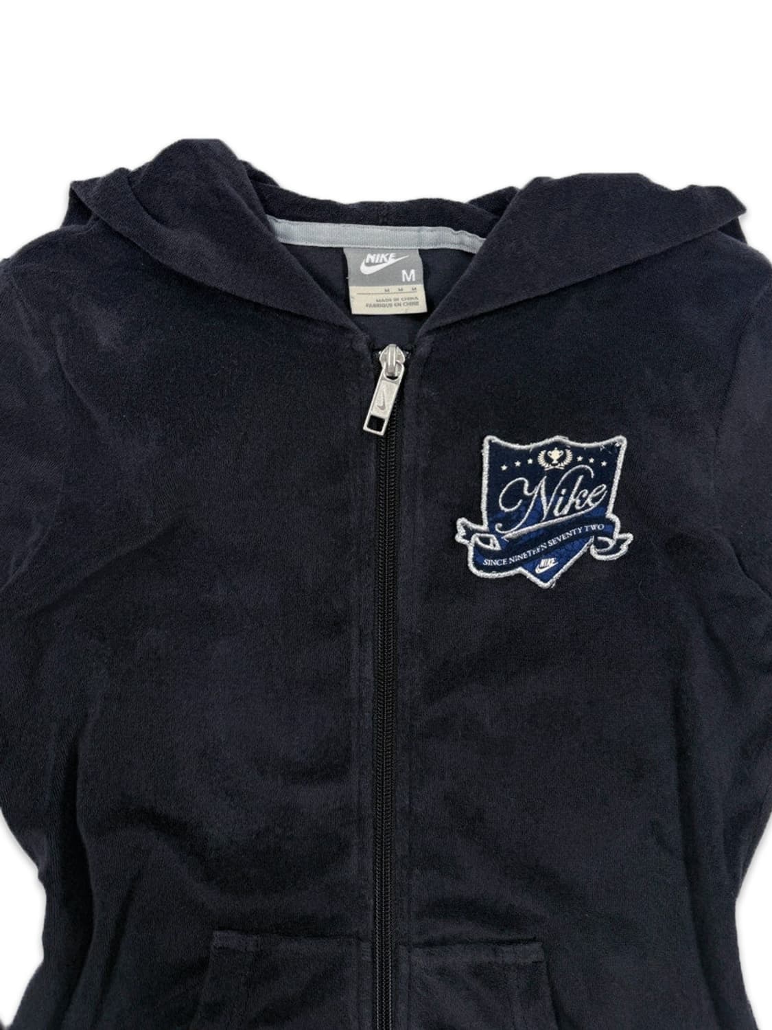빈티지 NIKE 다크네이비 자수 로고 후드집업 상품이미지3