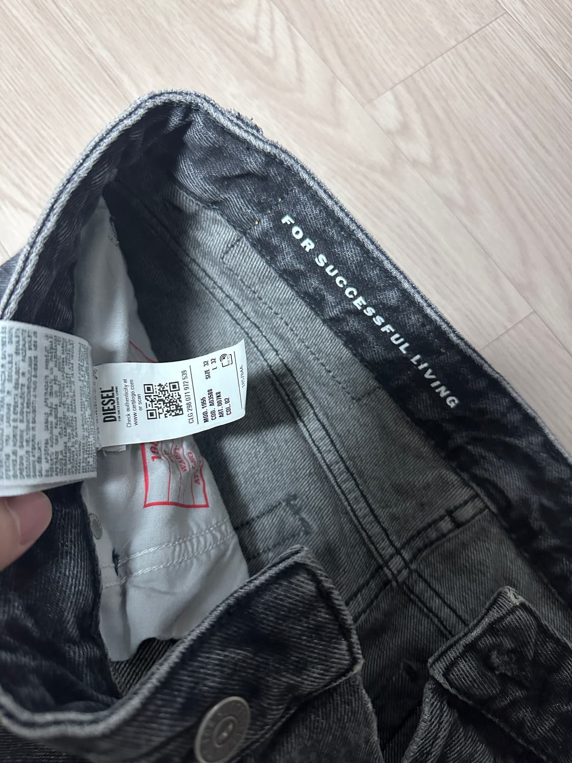디젤 1955 데님 팬츠 다크 그레이 32size 상품이미지4