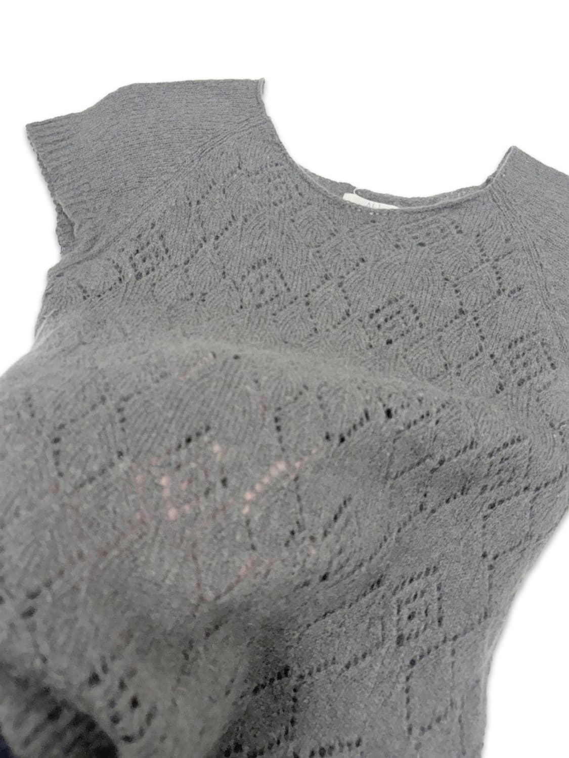 빈티지 그레이 모리 레이어드 반팔 모헤어 니트 상품이미지3