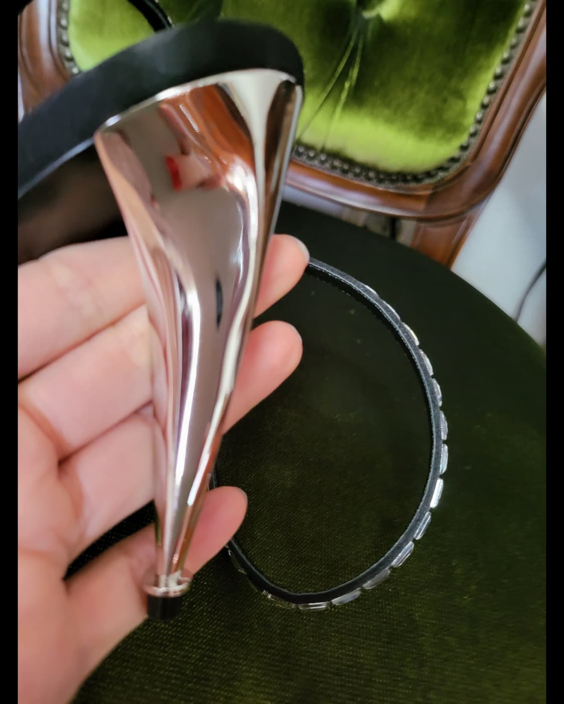 새상 갤러리아 구입 톰포드 스와로브스키 크리스탈 실크 힐 상품이미지6