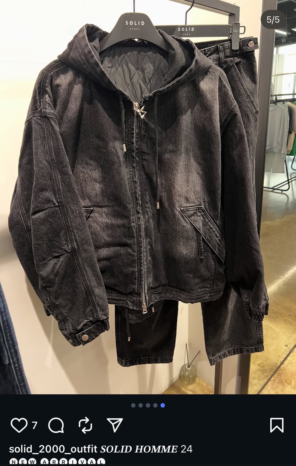 25FW 솔리드옴므 데님 후드 자켓 상품이미지5