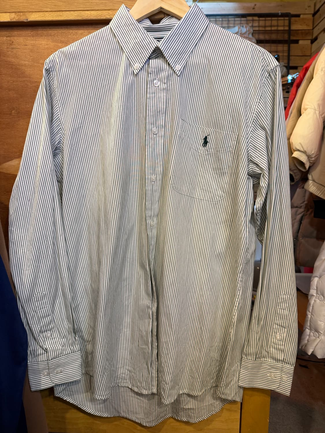 폴로 랄프로렌 그린 스트라이프 셔츠 상품이미지1