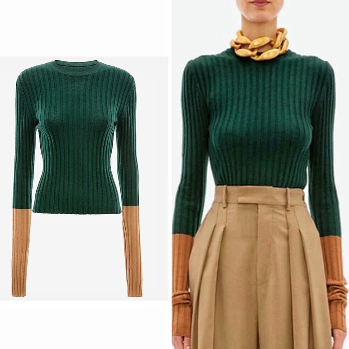 JW ANDERSON 앤더슨 투톤 골지 니트 상품이미지1