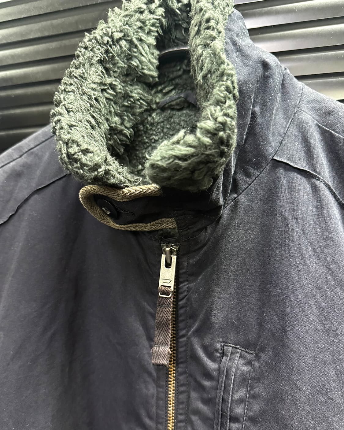 디젤 털 쉐르파 코튼 워크 자켓 비죠 하이넥 고스 펑크 네이비 남색 집업 상품이미지6