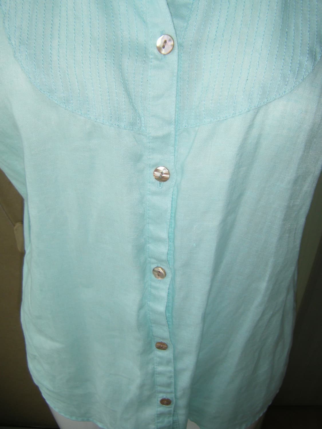 [Eddie Bauer]vintage linen shirt in mint 상품이미지6