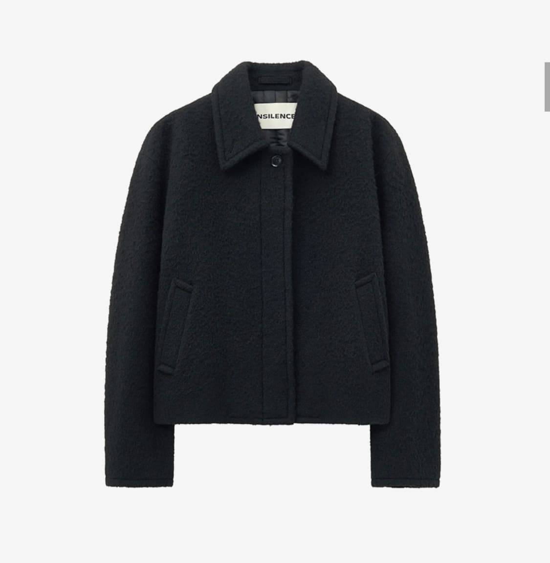 인사일런스 헤어리 알파카 하프 코트 BLACK 상품이미지3