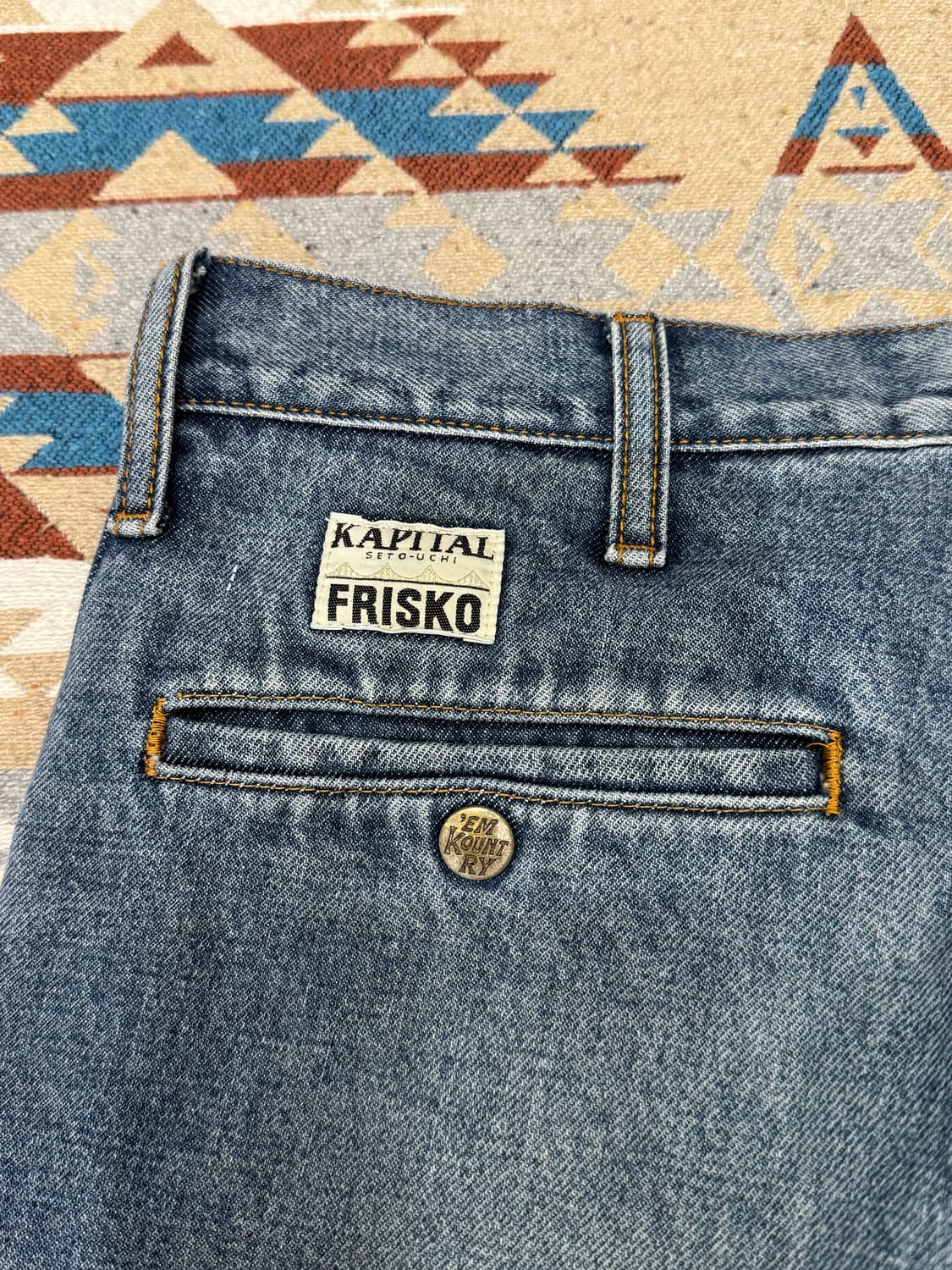 [32] 캐피탈 14 온즈 데님 5P 프리스코 센터 플리츠 프로세싱 상품이미지6