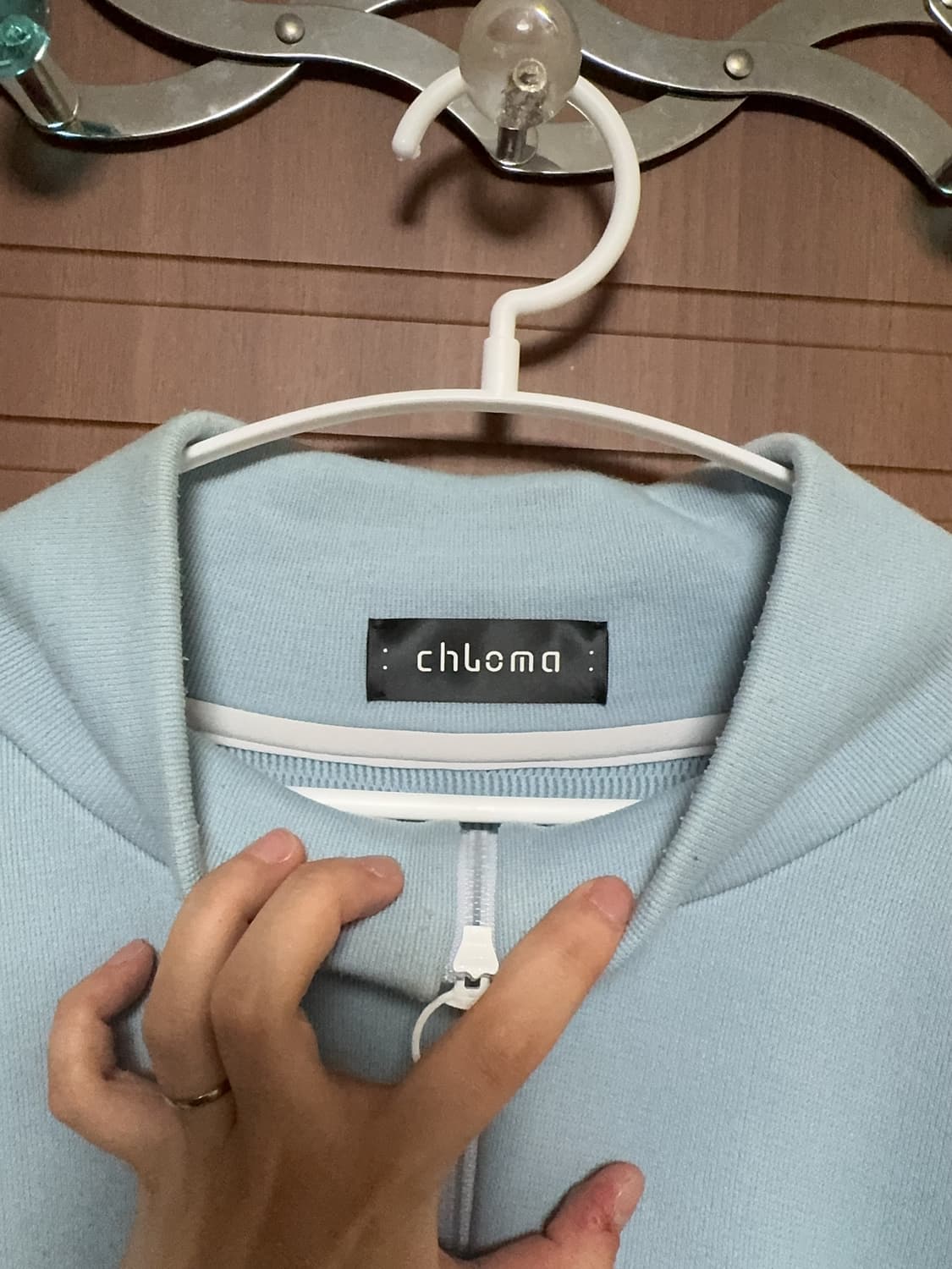 Chloma 클로마 마오노스케 발뭉 서브컬쳐 아노깔 하프넥 블루 스웨터 상품이미지7